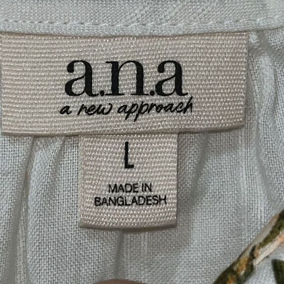 Ana A New‎ Approach Crop Blouse Top Sz L Wild Flowers 100% Cotton LS Nature EUC - Picture 4 of 8